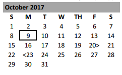 District School Academic Calendar for New Elementary for October 2017