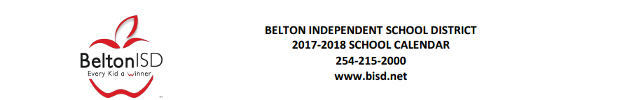 District School Academic Calendar for Belton High School