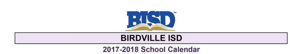 District School Academic Calendar for Birdville High School