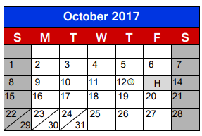 District School Academic Calendar for Freeport Intermediate for October 2017