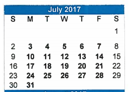 District School Academic Calendar for Neal Elementary for July 2017