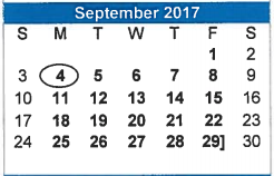 District School Academic Calendar for Johnson Elementary for September 2017