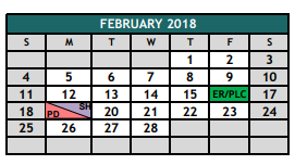 District School Academic Calendar for Frazier Elementary for February 2018