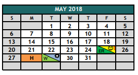 District School Academic Calendar for Johnson County Jjaep for May 2018