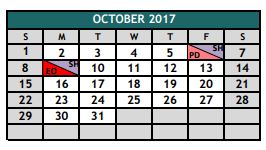 District School Academic Calendar for Burleson High School for October 2017