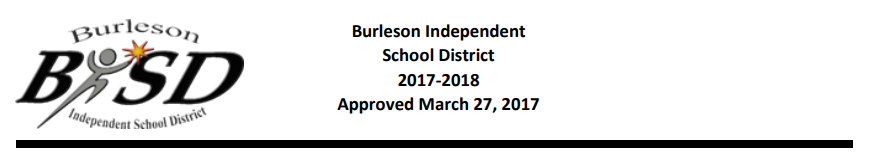 District School Academic Calendar for Burleson High School
