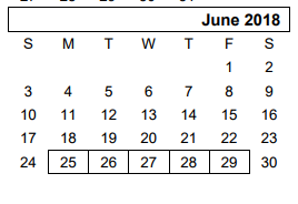 District School Academic Calendar for Crestview Elementary for June 2018