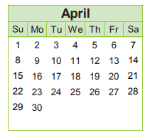 District School Academic Calendar for Mclaughlin Elementary for April 2018