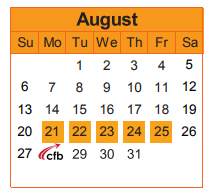 District School Academic Calendar for Grimes Education Center for August 2017