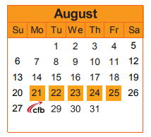District School Academic Calendar for Salazar Alternative Education Prog for August 2017