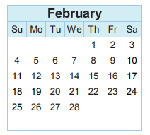 District School Academic Calendar for Kelly Pre-kindergarten Center for February 2018