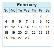District School Academic Calendar for Salazar Alternative Education Prog for February 2018