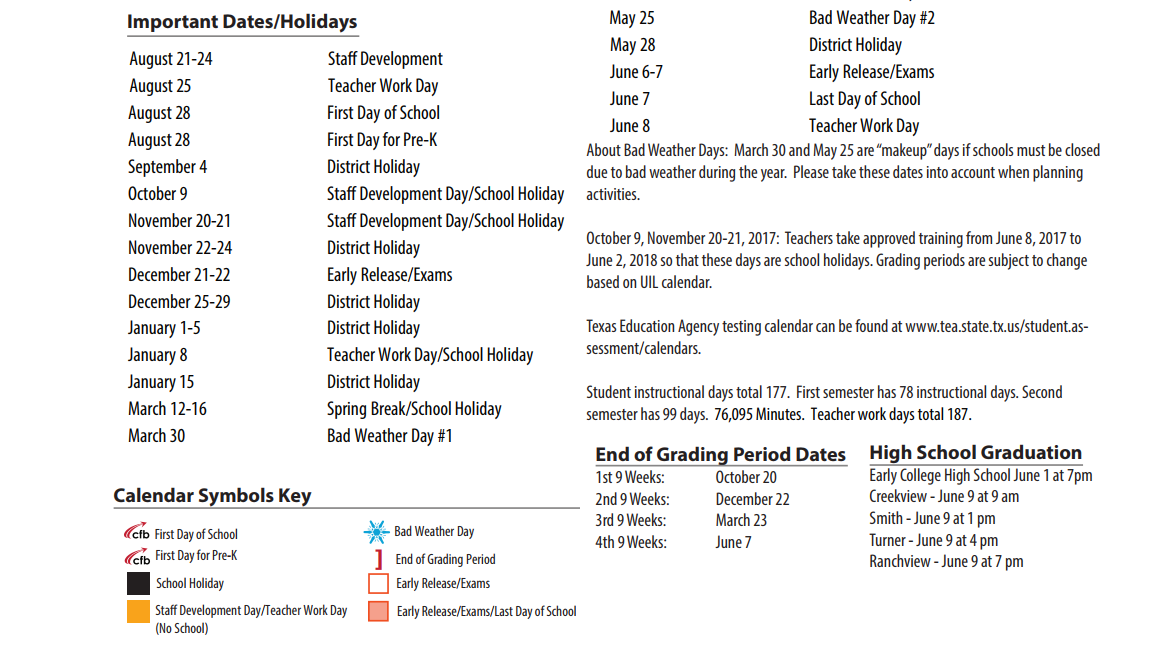 District School Academic Calendar Key for Polk Middle School