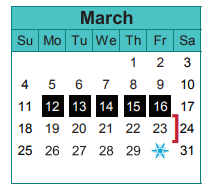 District School Academic Calendar for Sheffield Intermediate for March 2018
