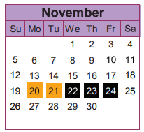 District School Academic Calendar for Salazar Alternative Education Prog for November 2017