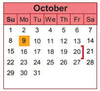 District School Academic Calendar for Pre-k Ctr II for October 2017