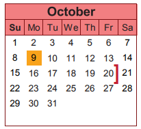 District School Academic Calendar for Sheffield Primary for October 2017