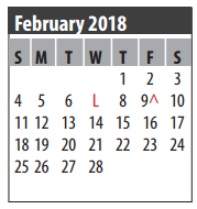 District School Academic Calendar for Henry Bauerschlag Elementary Schoo for February 2018