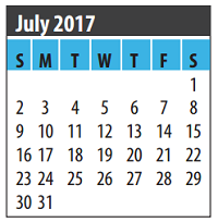 District School Academic Calendar for Space Center Intermediate for July 2017