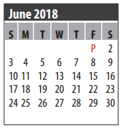District School Academic Calendar for Space Center Intermediate for June 2018