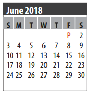 District School Academic Calendar for James H Ross Elementary for June 2018