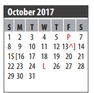 District School Academic Calendar for Space Center Intermediate for October 2017