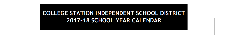 District School Academic Calendar for Cypress Grove Intermediate