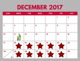 District School Academic Calendar for P A S S Learning Ctr for December 2017