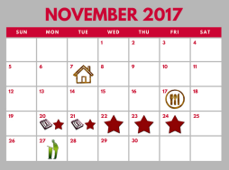 District School Academic Calendar for P A S S Learning Ctr for November 2017