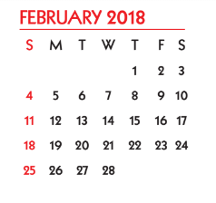 District School Academic Calendar for Student Learning And Guidance Cent for February 2018