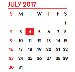 District School Academic Calendar for Student Learning And Guidance Cent for July 2017