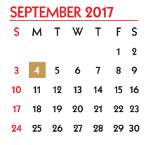 District School Academic Calendar for Student Learning And Guidance Cent for September 2017