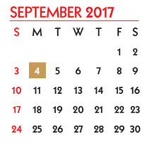 District School Academic Calendar for Carroll Lane Elementary School for September 2017