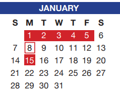 District School Academic Calendar for Crowley Middle for January 2018