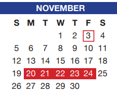 District School Academic Calendar for Crowley Middle for November 2017