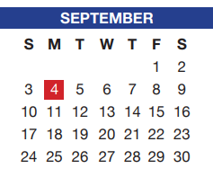 District School Academic Calendar for Parkway Elementary for September 2017