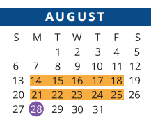 District School Academic Calendar for Sampson Elementary for August 2017