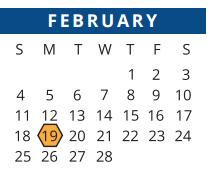 District School Academic Calendar for Fiest Elementary School for February 2018