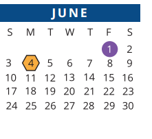 District School Academic Calendar for Cypress Springs High School for June 2018