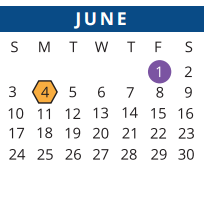 District School Academic Calendar for Sampson Elementary for June 2018