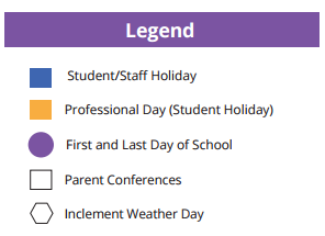 District School Academic Calendar Legend for Sampson Elementary