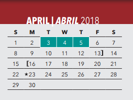 District School Academic Calendar for Arthur Kramer Elementary School for April 2018