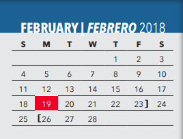 District School Academic Calendar for Early College High School for February 2018