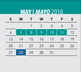 District School Academic Calendar for Maya Angelou Health Special High S for May 2018