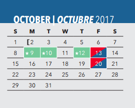 District School Academic Calendar for Arthur Kramer Elementary School for October 2017