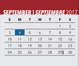 District School Academic Calendar for Arthur Kramer Elementary School for September 2017
