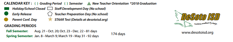 District School Academic Calendar Key for The Meadows Int