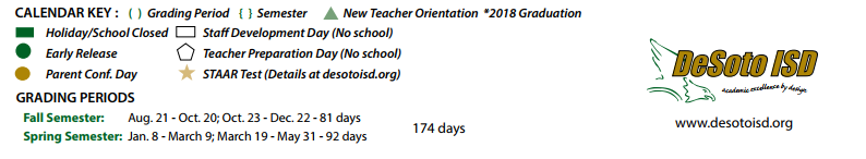 District School Academic Calendar Key for Frank D Moates El