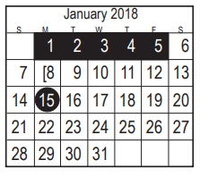 District School Academic Calendar for Deepwater Jr High for January 2018