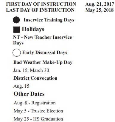 District School Academic Calendar Legend for Fairmont Elementary